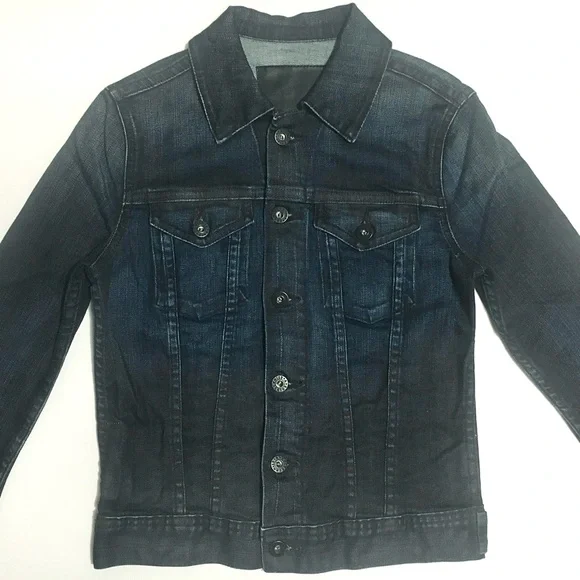 AG Adriano Goldschmied Denim Jacket Dark Blue Jean Crop Stretch Fitted Robyn XS - Picture 6 of 16